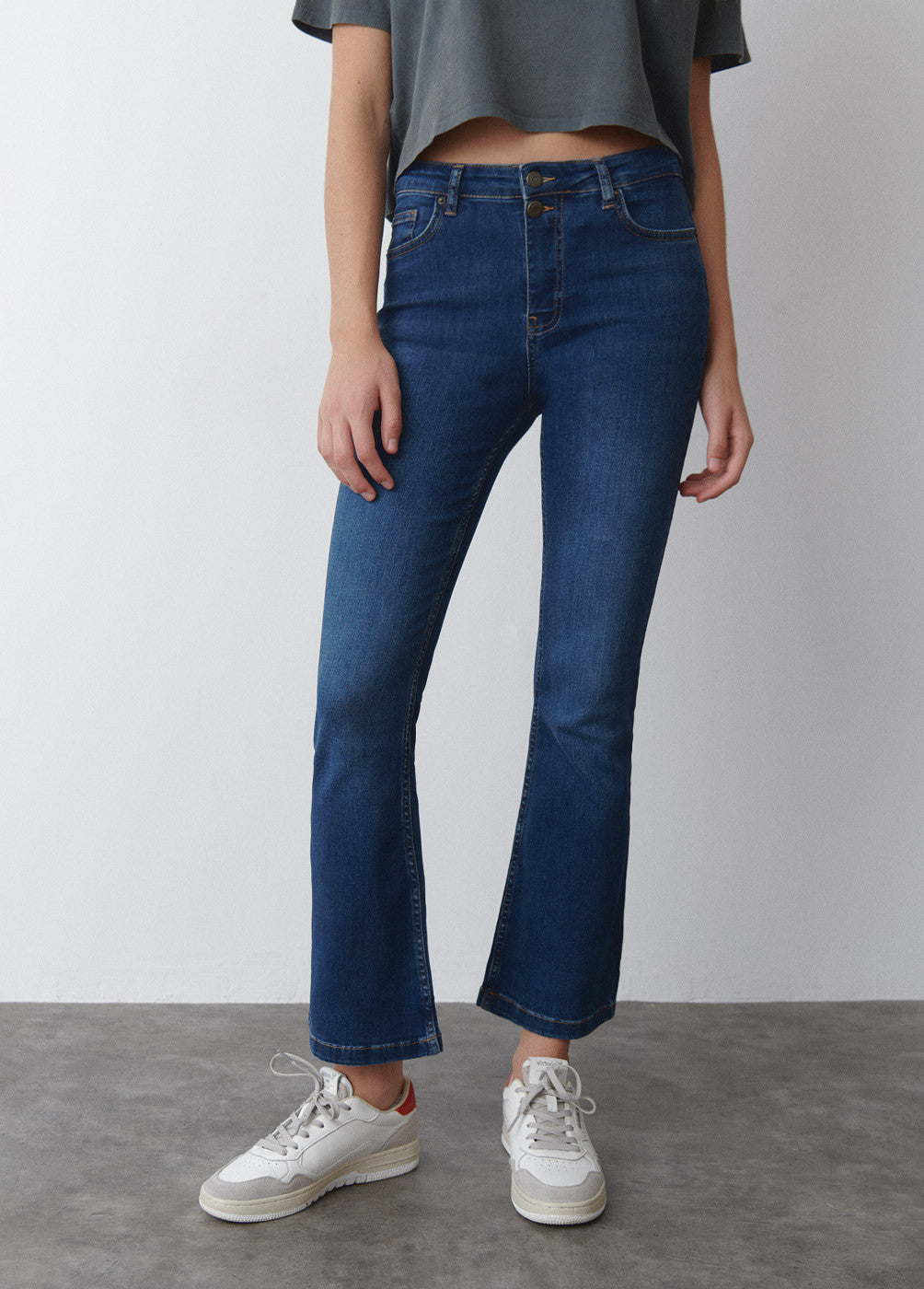 Jeans flare cropped