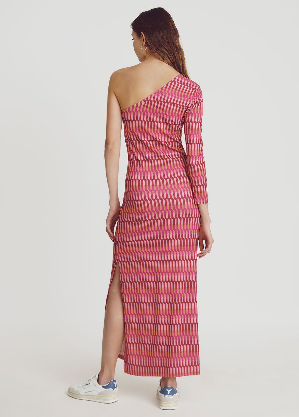 Vestido asimétrico estampado