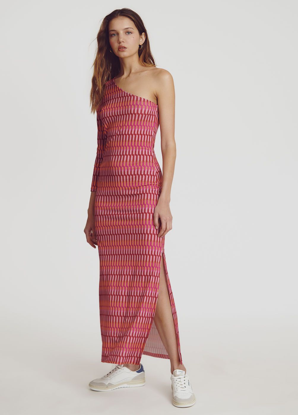 Vestido asimétrico estampado